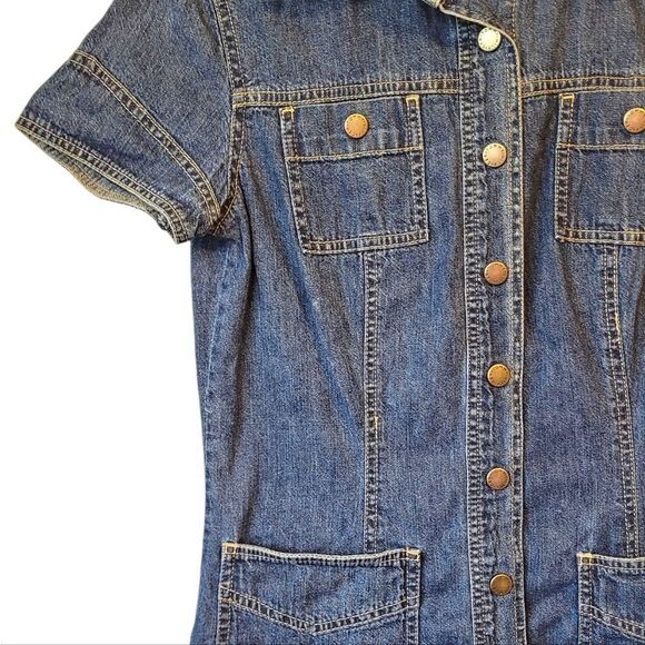 Tommy Hilfiger Women's Blue Denim Patch Pocket Cargo Dress Size 4 - Picture 4 of 6